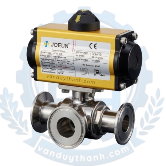 Van 3 Ngả Inox Vi Sinh Điều Khiển Khí Nén DN15 - DN100