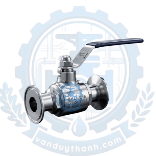 Van Bi 2 Thân Inox 316 Vi Sinh Nối Clamp Tay Gạt