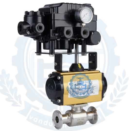 Van Bi Vi Sinh 3 Mảnh Inox 304 Điều Khiển Khí Nén Tuyến Tính