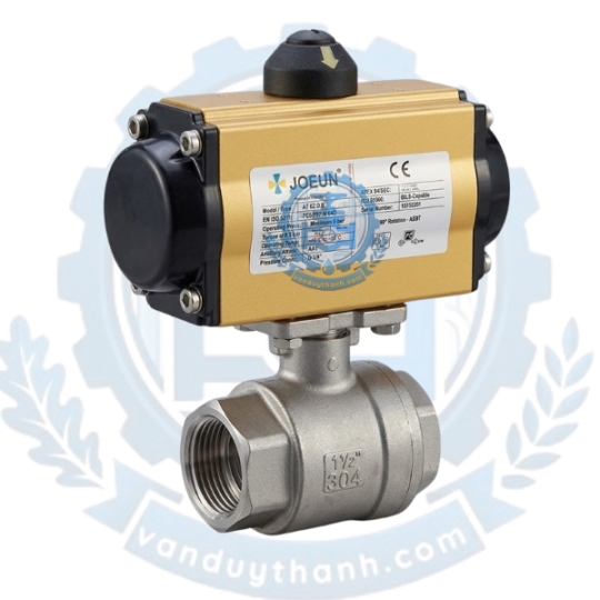 Van Bi 2pc, 2 Mảnh Inox 304 Đầu Khí Nén Nối Ren DN8 - DN100