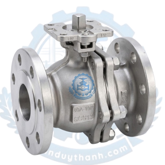 Van Bi 2pc Thép Wcb Có Đế Mặt Bích 10k