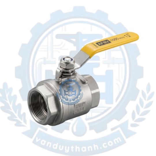 Van Bi 2PC Inox 304 Nối Ren Tay Gạt AFBV DN15 - DN100