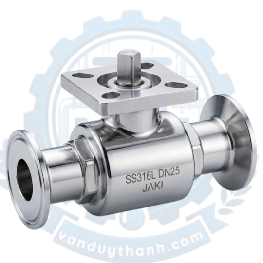 Van Bi 2pc Inox Vi Sinh Có Đế Nối Clamp
