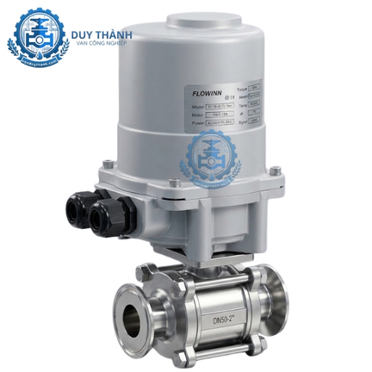 Van Bi 3 Mảnh Inox Vi Sinh Điện Tuyến Tính