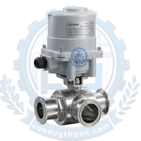 Van Bi 3 Ngả Inox Vi Sinh Điều Khiển Điện Dc24v Flowinn
