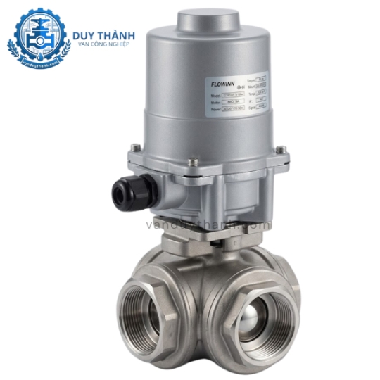 Van Bi 3 Ngả Inox  Đóng Mở Điện Tuyến Tính