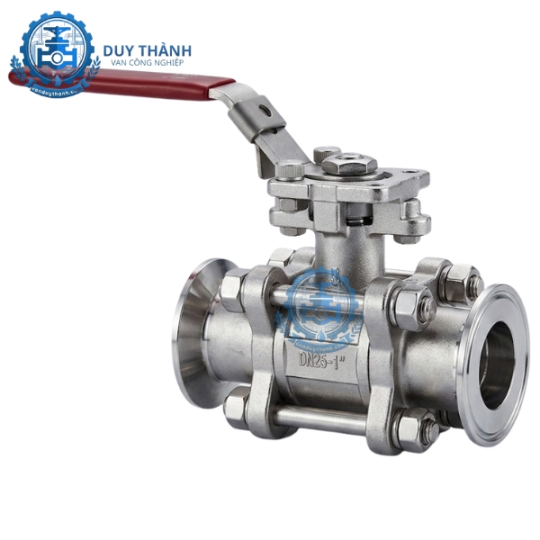 Van Bi 3 Thân Inox 316l Vi Sinh Nối Clamp Tay Gạt