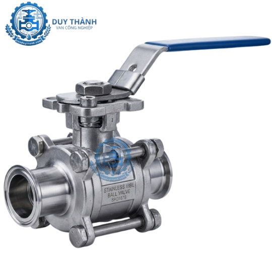 Van Bi 3 Thân Inox 316l Vi Sinh Nối Clamp Tay Gạt