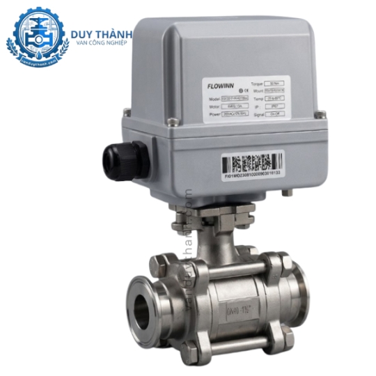 Van Bi 3 Thân Vi Sinh inox 304 Đầu Điện
