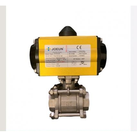 Van Bi 3PC Khí Nén Inox 304 Nối Ren