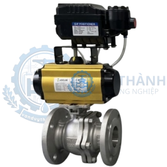 Van Bi Inox 304 Mặt Bích Điều Khiển Khí Nén