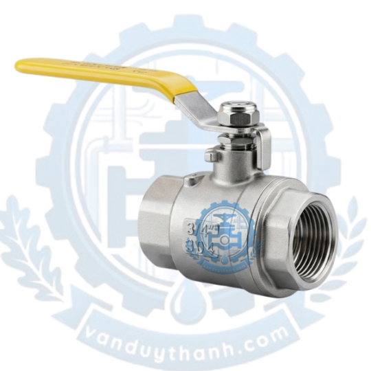 Van Bi 2pc, 2 Mảnh Inox 201 304 Tay Gạt Nối Ren DN8 - DN100