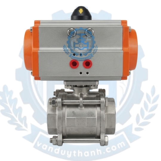 Van Bi 3pc Inox 304 Đóng Mở Khí Nén DN15 - DN100