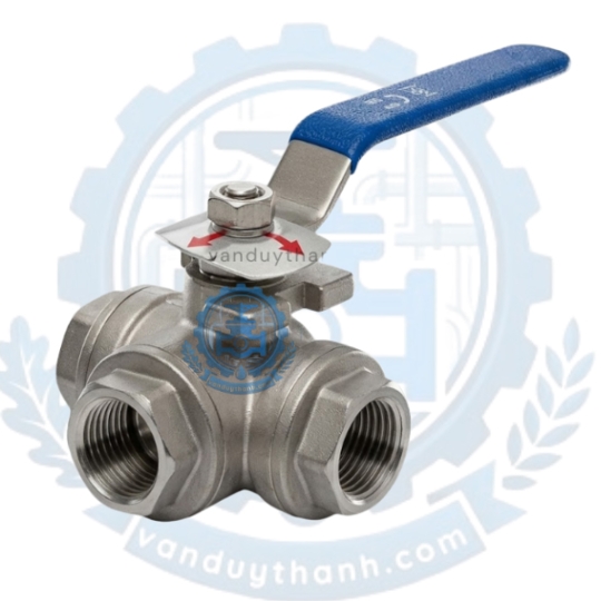 Van Bi Inox 304 Ren 3 Ngả Tay Gạt Jaki DN15 20 25 32 40 50
