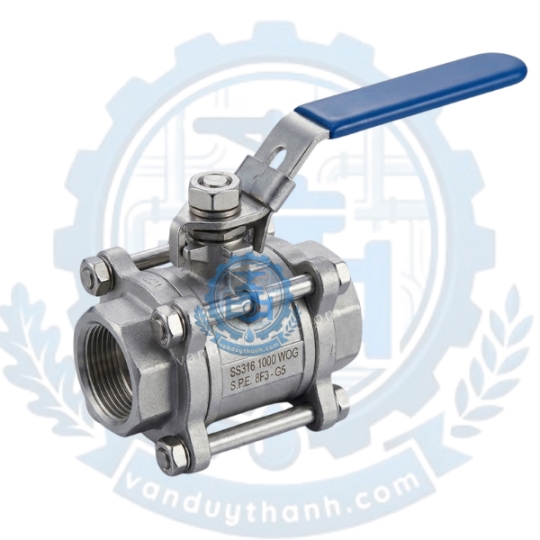 Van Bi Inox 3pc Tay Gạt Ren Phi 13 - Phi 114