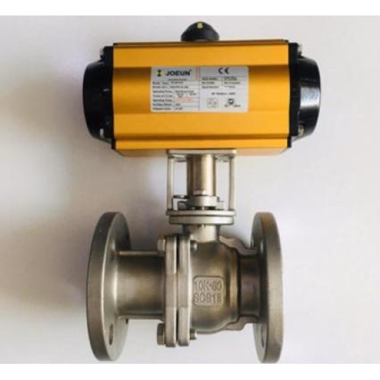 Van Bi Mặt Bích Inox 304, 316 Đóng Mở Khí Nén