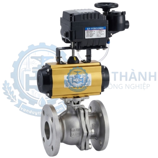 Van Bi Inox Mặt Bích Điều Khiển Khí Nén