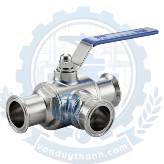 Van Bi Inox 304, 316 Vi Sinh 3 Ngả Tay Gạt