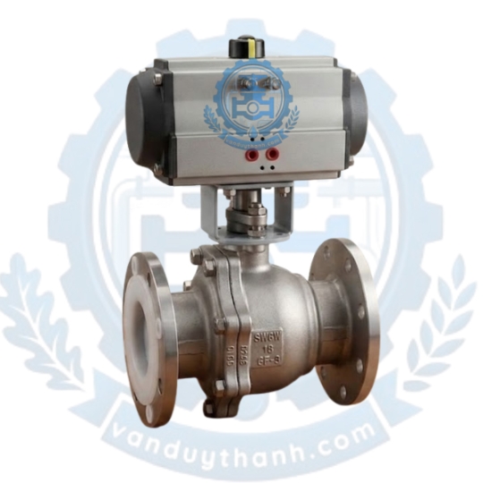 Van Bi Inox 304 Mặt Bích Đóng Mở Khí Nén DN50 - DN200