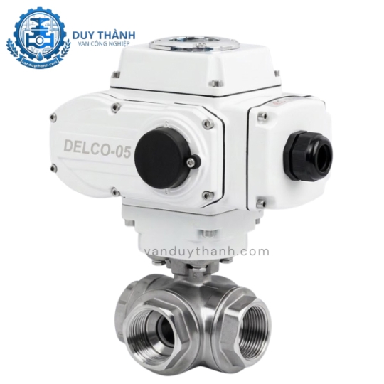 Van Bi 3 Ngả Inox  Đóng Mở Điện Tuyến Tính