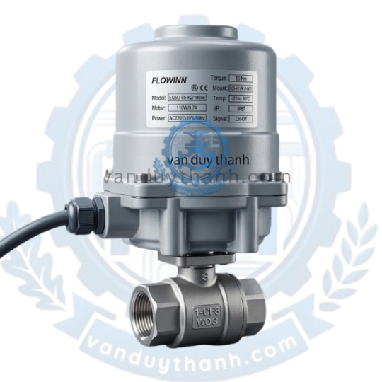 Van bi ren 2pc inox đóng mở điện Phi 21, 27, 34, 42, 49 - 114