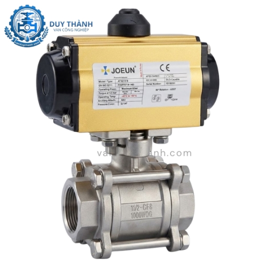 Van Bi 3pc Inox 304 Đóng Mở Khí Nén