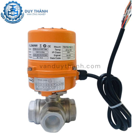 Van bi ren inox 3 ngả đóng mở điện