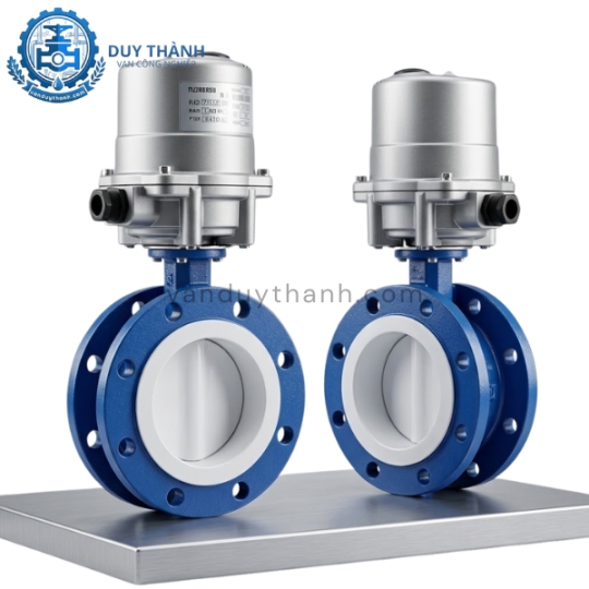 Van Bướm PTFE Nối Bích Điện On Off