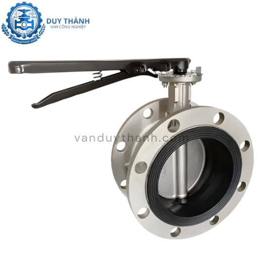 Van Bướm Inox 304 Nối Bích Đóng Mở Điện