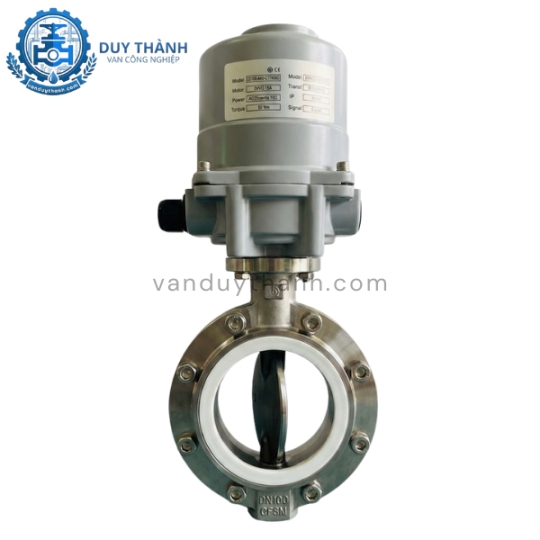 Van Bướm Vi Sinh Nối Clamp Điều Khiển Điện