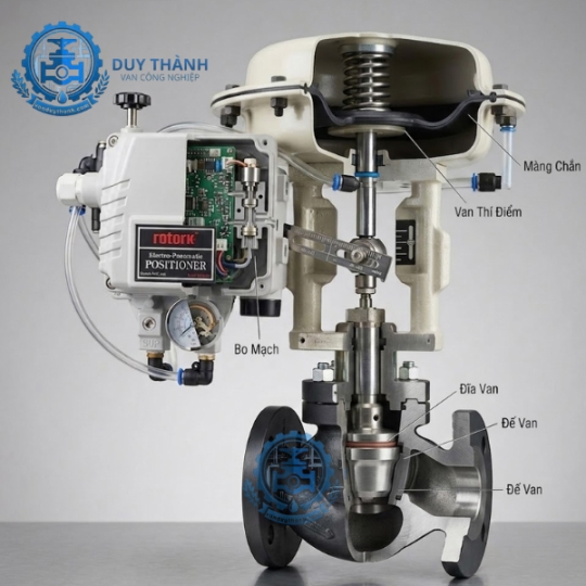 Van Cầu Gang Điều Khiển Khí Nén 4-20ma