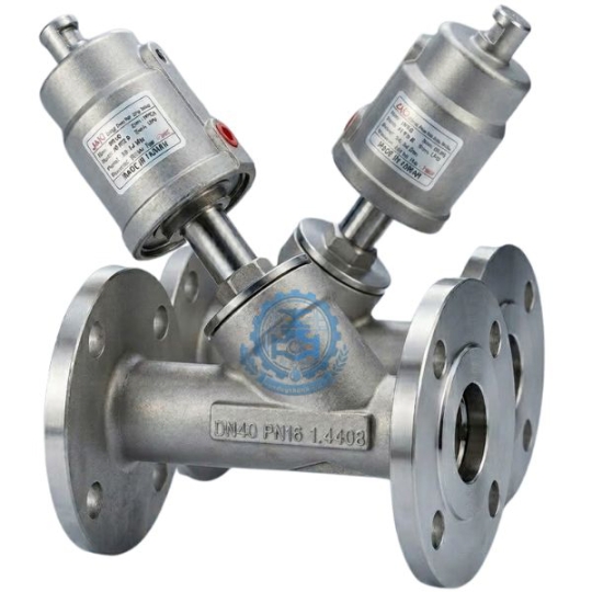 Van Xiên Mặt Bích Inox 304 DN50 DN65 DN80 DN100 Khí Nén Jaki Jn070b