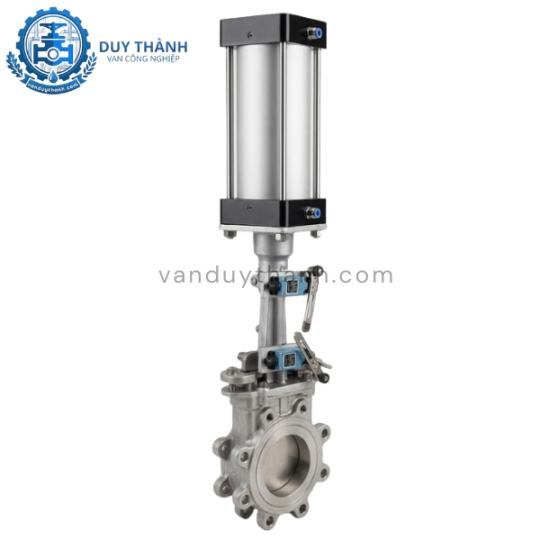 Van Dao Inox 304 Mặt Bích PN16 Điều Khiển Khí Nén