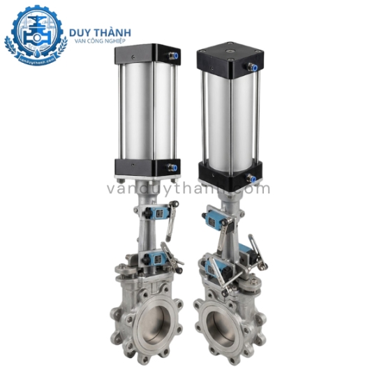Van Dao Inox 304 Mặt Bích PN16 Điều Khiển Khí Nén