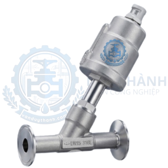Van Góc Vi Sinh Nối Clamp Điều Khiển Khí Nén