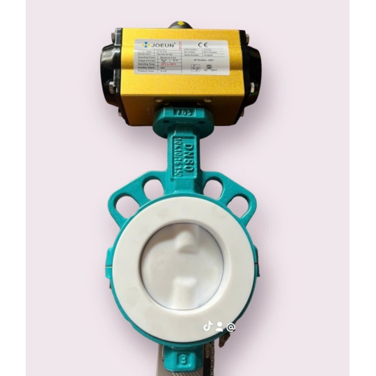 Van Bướm Inox PTFE Điều Khiển Khí Nén