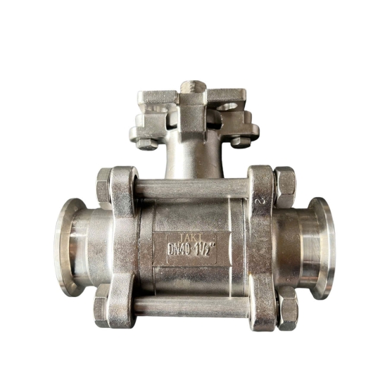 VAN BI 3 PC INOX VI SINH CÓ ĐẾ NỐI CLAMP