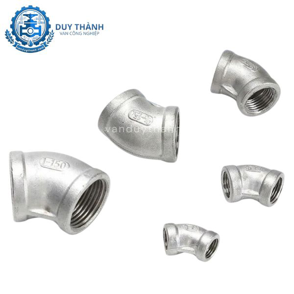 Co Chếch 45 Độ Inox 304 Nối Ren Trong