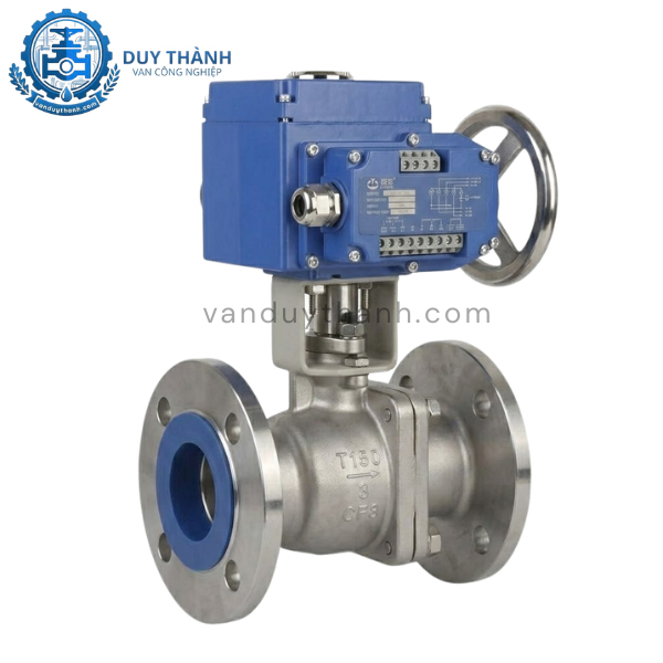 Van bi inox nối bích điện tuyến tính 4-20mA