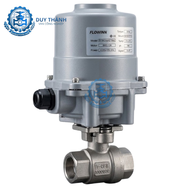 Van Bi 2 Thân Inox Nối Ren Điều Khiển Điện FLOWINN