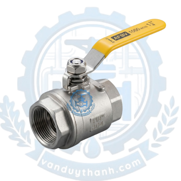 Van Bi 2PC Inox 304 Nối Ren Tay Gạt AFBV DN15 - DN100