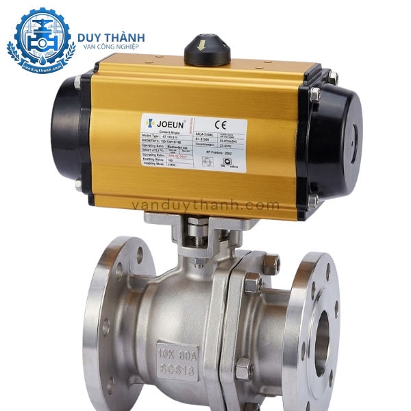 Van Bi Inox Mặt Bích Điều Khiển Khí Nén