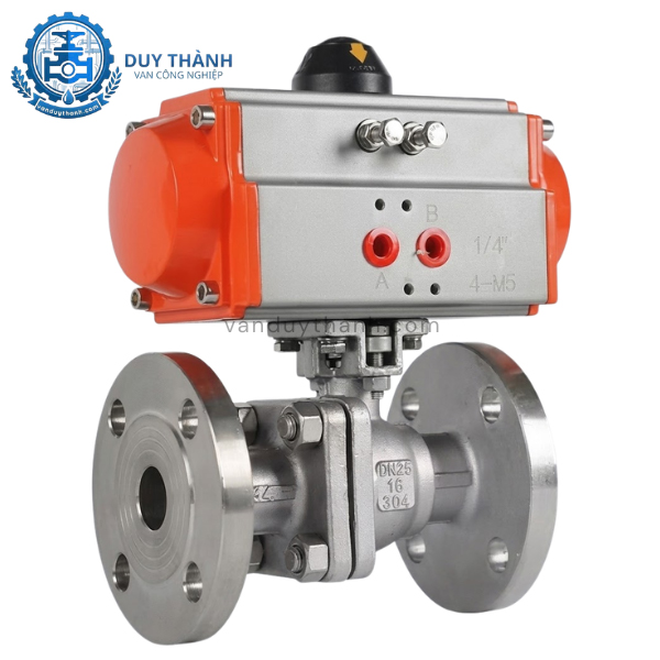 Van Bi Inox Mặt Bích 10K Đóng Mở Khí Nén