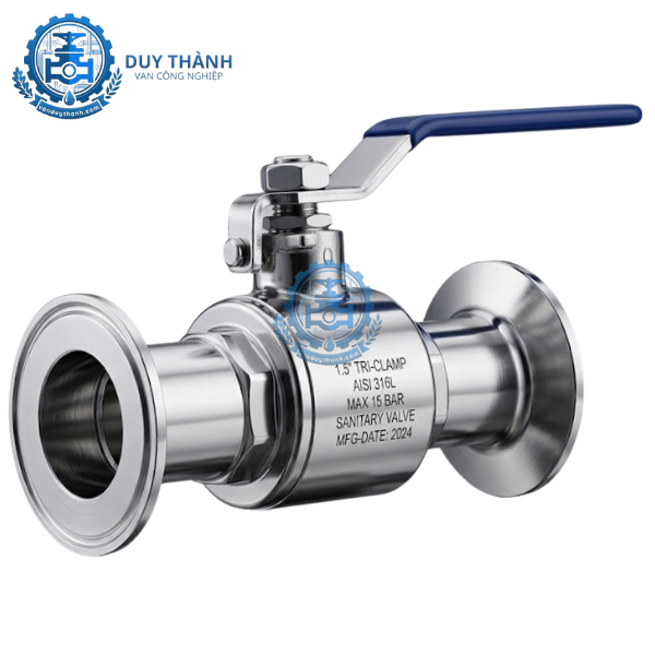 Van Bi 2 Thân Inox 316 Vi Sinh Nối Clamp Tay Gạt