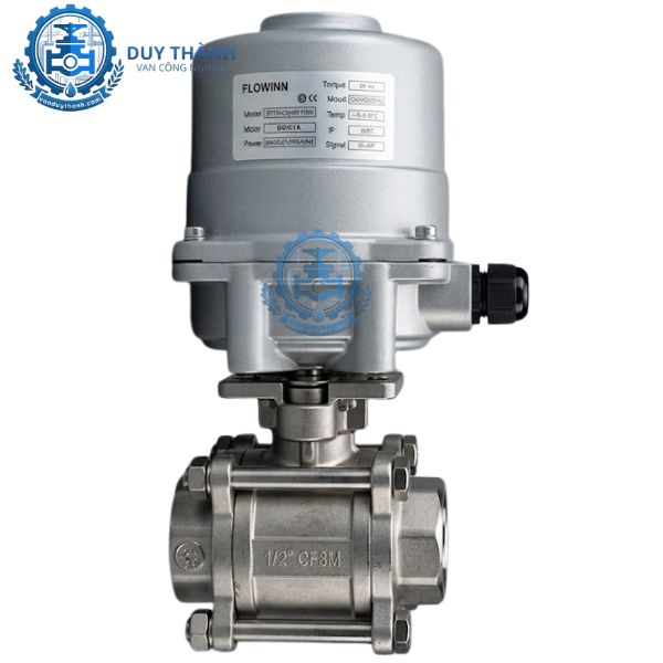 Van Bi 3 Thân Nối Hàn Inox Điều Khiển Điện