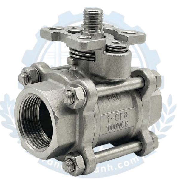Van Bi 3 Pc Inox 304 Có Đế Nối Ren