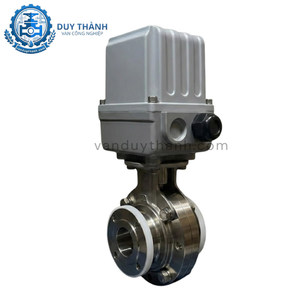 Van Bướm Vi Sinh nối Clamp Đóng Mở Điện