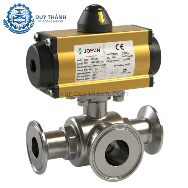 Van Bi 3 Ngả Inox Vi Sinh Đóng Mở Khí Nén