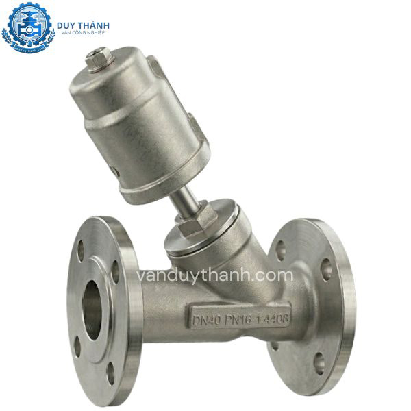 Van Y Xiên Khí Nén mặt bích inox 304 