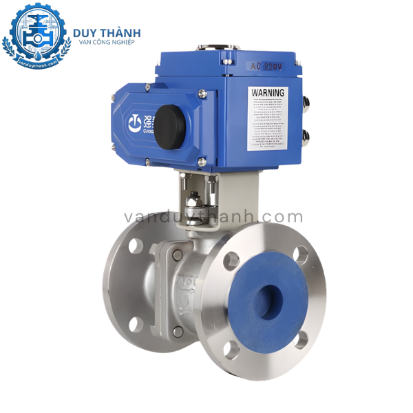 Van bi inox nối bích điện tuyến tính 4-20mA